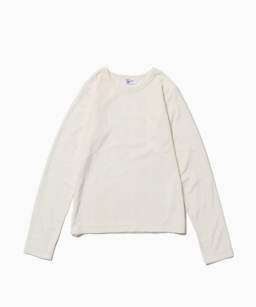 MILLER(ミラー)の「▲R.P.miller/ミラー Velor L/S ベロアTシャツ(Tシャツ/カットソー・レディース・ネイビー/ベージュ/アイボリー・FREE)」の2枚目の写真