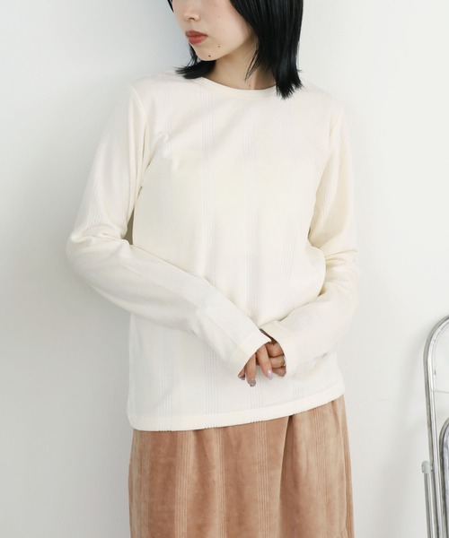 MILLER(ミラー)の「▲R.P.miller/ミラー Velor L/S ベロアTシャツ(Tシャツ/カットソー・レディース・ネイビー/ベージュ/アイボリー・FREE)」の14枚目の写真