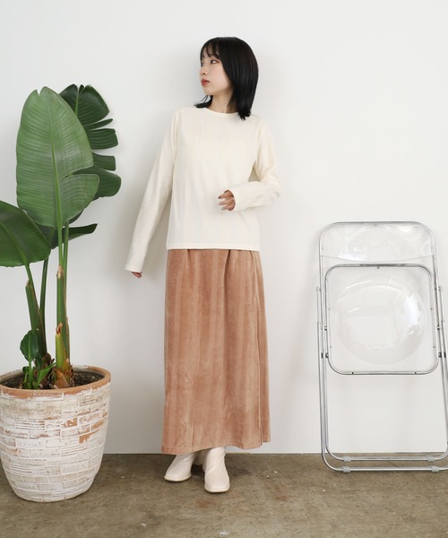 MILLER(ミラー)の「▲R.P.miller/ミラー Velor L/S ベロアTシャツ(Tシャツ/カットソー・レディース・ネイビー/ベージュ/アイボリー・FREE)」の16枚目の写真