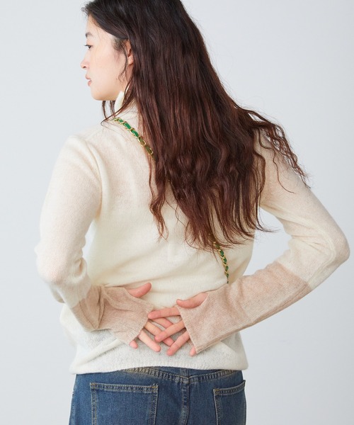 ADAWAS/アダワス SEMI-SHEER CASHMERE TURTLE-NECK ハイネック（ニット