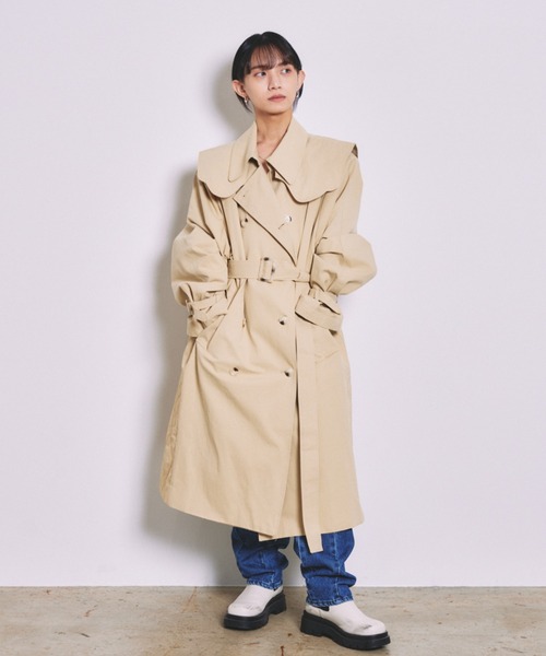 INTER FACTORY（インターファクトリー）の「とまん - キルティングトレンチコート（トレンチコート・メンズ・ベージュ・FREE）」の3枚目の写真