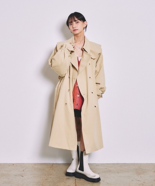 INTER FACTORY（インターファクトリー）の「とまん - キルティングトレンチコート（トレンチコート・メンズ・ベージュ・FREE）」の12枚目の写真