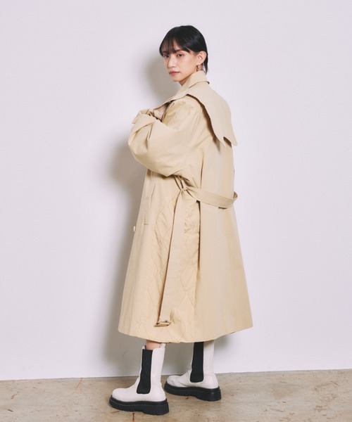 INTER FACTORY（インターファクトリー）の「とまん - キルティングトレンチコート（トレンチコート・メンズ・ベージュ・FREE）」の13枚目の写真