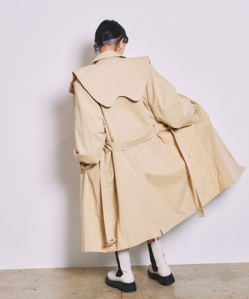 INTER FACTORY（インターファクトリー）の「とまん - キルティングトレンチコート（トレンチコート・メンズ・ベージュ・FREE）」の14枚目の写真