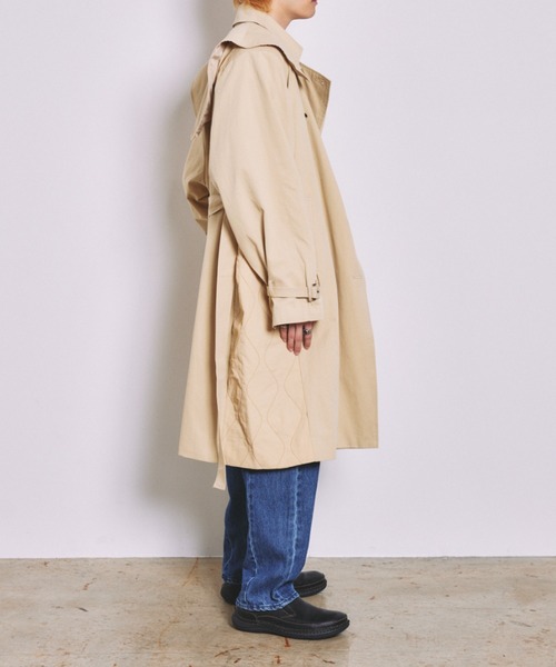 INTER FACTORY（インターファクトリー）の「とまん - キルティングトレンチコート（トレンチコート・メンズ・ベージュ・FREE）」の20枚目の写真