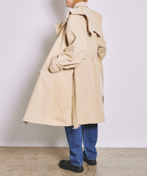 INTER FACTORY（インターファクトリー）の「とまん - キルティングトレンチコート（トレンチコート・メンズ・ベージュ・FREE）」の21枚目の写真