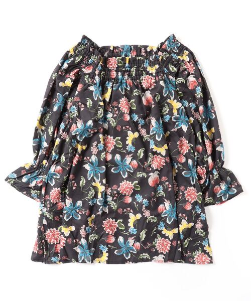 sandy（サンディー）の「sandy/プリントシャーリングチュニック（チュニック・レディース・ベージュ/パープル/ブラック/マスタード・FREE）」の2枚目の写真