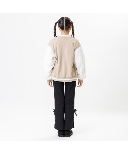 algy（アルジー）の「ボアスリーブ裏起毛スタジャン（スタジャン・キッズ・ベージュ/ピンク/サックスブルー・XX-SMALL/X-SMALL/MEDIUM/SMALL）」の5枚目の写真