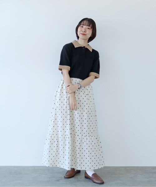 PAR ICI（パーリッシィ）の「ファンシーヤーン ポロシャツ（ポロシャツ・レディース・アイボリー/ブラック/イエロー・FREE）」の18枚目の写真