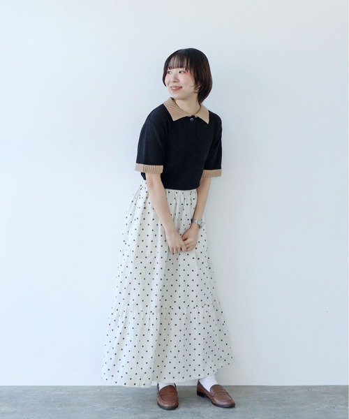 PAR ICI（パーリッシィ）の「ファンシーヤーン ポロシャツ（ポロシャツ・レディース・アイボリー/ブラック/イエロー・FREE）」の19枚目の写真