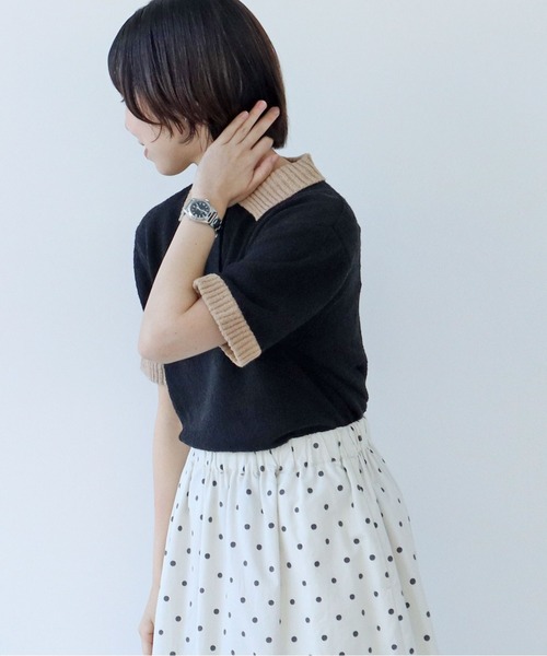 PAR ICI（パーリッシィ）の「ファンシーヤーン ポロシャツ（ポロシャツ・レディース・アイボリー/ブラック/イエロー・FREE）」の16枚目の写真