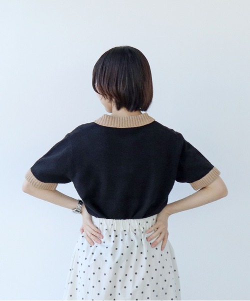 PAR ICI（パーリッシィ）の「ファンシーヤーン ポロシャツ（ポロシャツ・レディース・アイボリー/ブラック/イエロー・FREE）」の15枚目の写真