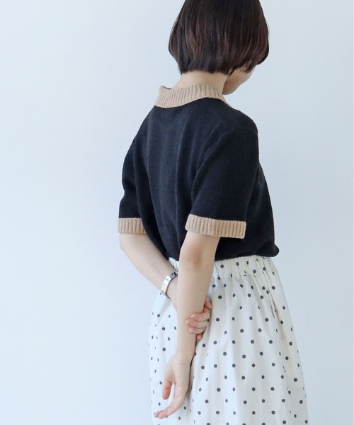 PAR ICI（パーリッシィ）の「ファンシーヤーン ポロシャツ（ポロシャツ・レディース・アイボリー/ブラック/イエロー・FREE）」の17枚目の写真