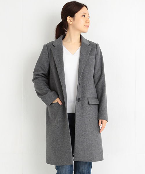 B:MING by BEAMS（ビーミングバイビームス）の「＜InRed12月号掲載＞ビーミング by ビームス / VALLOMBROSA チェスターコート（チェスターコート・レディース・ライトグレー/ベージュ/ネイビー/チャコールグレー・MEDIUM/SMALL/LARGE）」の5枚目の写真