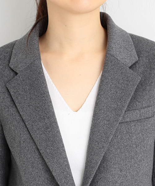 B:MING by BEAMS（ビーミングバイビームス）の「＜InRed12月号掲載＞ビーミング by ビームス / VALLOMBROSA チェスターコート（チェスターコート・レディース・ライトグレー/ベージュ/ネイビー/チャコールグレー・MEDIUM/SMALL/LARGE）」の9枚目の写真