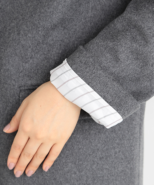 B:MING by BEAMS（ビーミングバイビームス）の「＜InRed12月号掲載＞ビーミング by ビームス / VALLOMBROSA チェスターコート（チェスターコート・レディース・ライトグレー/ベージュ/ネイビー/チャコールグレー・MEDIUM/SMALL/LARGE）」の17枚目の写真