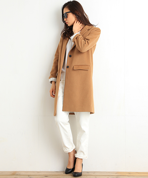 B:MING by BEAMS（ビーミングバイビームス）の「＜InRed12月号掲載＞ビーミング by ビームス / VALLOMBROSA チェスターコート（チェスターコート・レディース・ライトグレー/ベージュ/ネイビー/チャコールグレー・MEDIUM/SMALL/LARGE）」の11枚目の写真