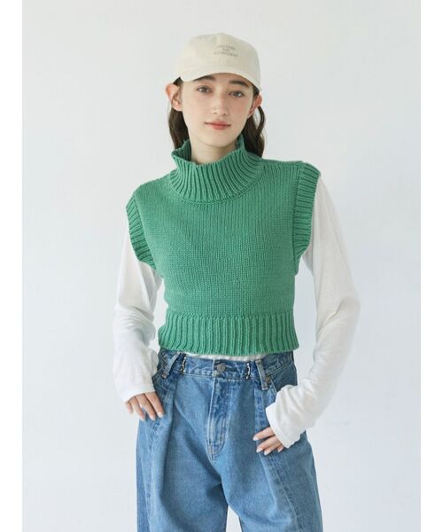 Ungrid（アングリッド）の「バックレースアップニットセットワンピース（ワンピース・レディース・ブラック/アイボリー/グリーン・FREE）」の8枚目の写真