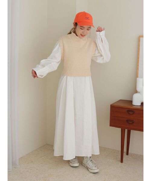 Ungrid（アングリッド）の「バックレースアップニットセットワンピース（ワンピース・レディース・ブラック/アイボリー/グリーン・FREE）」の20枚目の写真