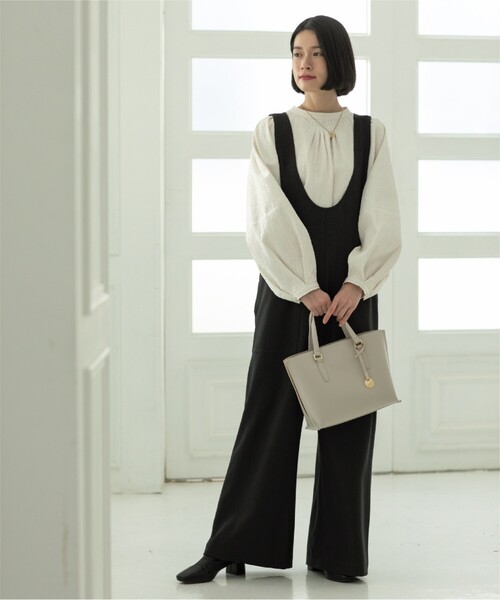 OPAQUE.CLIP（オペークドットクリップ）の「◆【2WAY】バイカラー3層ミドルトートバッグ（トートバッグ・レディース・ブラック/イエロー系4/ベージュ系その他7・00）」の11枚目の写真