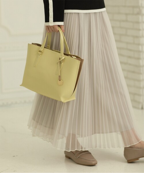 OPAQUE.CLIP（オペークドットクリップ）の「◆【2WAY】バイカラー3層ミドルトートバッグ（トートバッグ・レディース・ブラック/イエロー系4/ベージュ系その他7・00）」の15枚目の写真