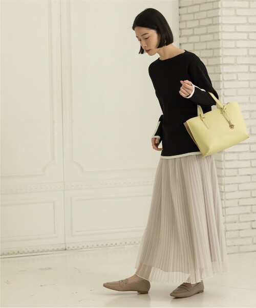 OPAQUE.CLIP（オペークドットクリップ）の「◆【2WAY】バイカラー3層ミドルトートバッグ（トートバッグ・レディース・ブラック/イエロー系4/ベージュ系その他7・00）」の19枚目の写真