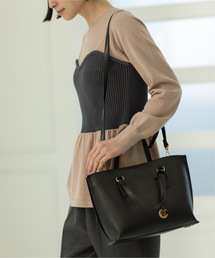 OPAQUE.CLIP | 【2WAY】バイカラー3層ミドルトートバッグ(トートバッグ)