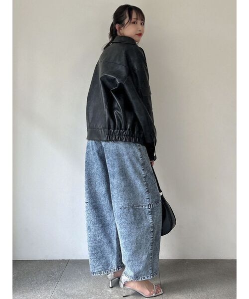 dazzlin（ダズリン）の「フェイクレザーオーバーブルゾン（ブルゾン・レディース・アイボリー/ブラック・FREE）」の11枚目の写真