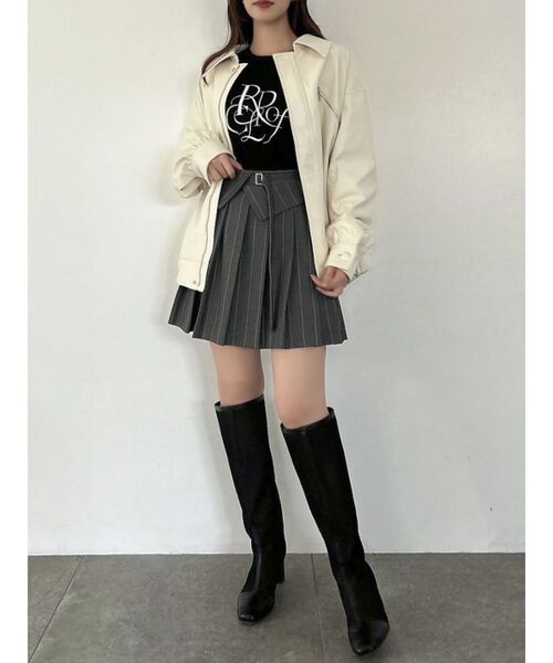 dazzlin（ダズリン）の「フェイクレザーオーバーブルゾン（ブルゾン・レディース・アイボリー/ブラック・FREE）」の17枚目の写真