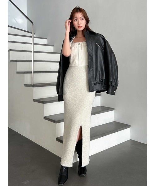 dazzlin（ダズリン）の「フェイクレザーオーバーブルゾン（ブルゾン・レディース・アイボリー/ブラック・FREE）」の19枚目の写真