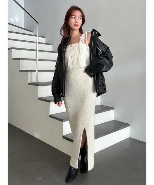 dazzlin（ダズリン）の「フェイクレザーオーバーブルゾン（ブルゾン・レディース・アイボリー/ブラック・FREE）」の20枚目の写真