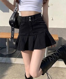 タック デニムスカート