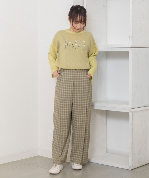 POU DOU DOU(プードゥドゥ)の「タックワイドパンツ(その他パンツ・レディース・ダークグレー/ベージュ/ライトブルー・3)」の7枚目の写真