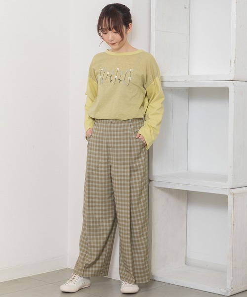 POU DOU DOU(プードゥドゥ)の「タックワイドパンツ(その他パンツ・レディース・ダークグレー/ベージュ/ライトブルー・3)」の8枚目の写真