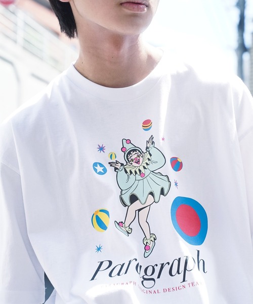 Paragraph（パラグラフ）の「【PARAGRAPH/パラグラフ 】  サークル ロゴ プリント Tシャツ LOGO PRINT T-shirt（Tシャツ/カットソー・メンズ・ホワイト系その他/ベージュ系その他/グリーン系その他2/ブルー系その他・FREE）」の2枚目の写真