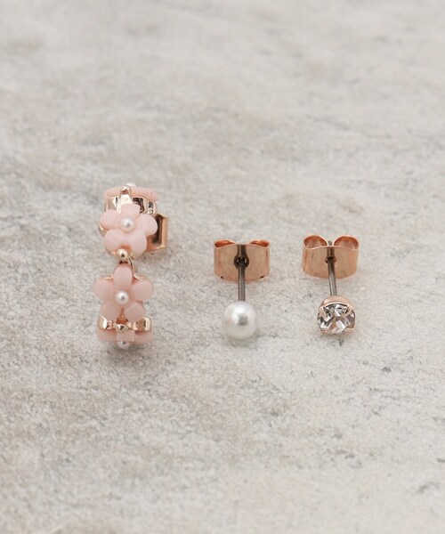 SHOO・LA・RUE(シューラルー)の「◆【6点セット】フラワーフープピアス(ピアス(両耳用)・レディース・ピンクゴールド/シルバー/ゴールド・00)」の4枚目の写真