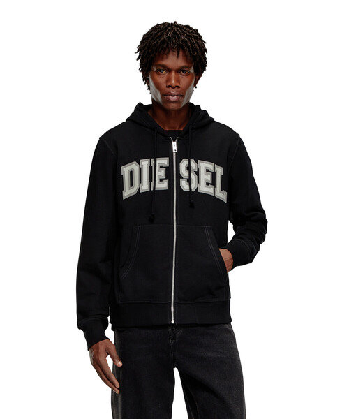 DIESEL（ディーゼル）の「メンズ スウェット パーカー S-GINN-HOOD-ZIP-K12（パーカー・メンズ・ブラック/ホワイト・LARGE/XXX-LARGE/MEDIUM/X-LARGE/X-SMALL/SMALL/XX-LARGE）」の10枚目の写真