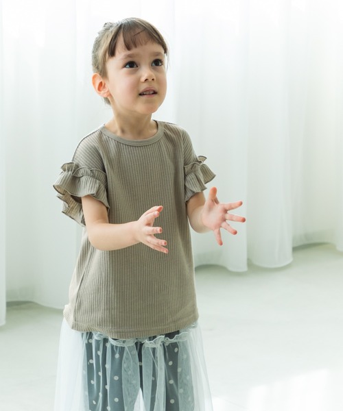 pairmanon(ペアマノン)の「フリル袖 ワッフル ガールズTシャツ(Tシャツ/カットソー・キッズ・ホワイト系その他/ピンク系その他2/ライトパープル/ホワイト系その他2/ブルー系その他2/ライトブルー/ブラック系その他2/ブラック/ブラウン系その他/ピンク系その他/ライトベージュ/グレー系その他/アイボリー・100/80/150/120/130/140/90/110)」の22枚目の写真