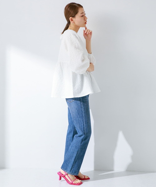 URBAN RESEARCH Sonny Label（アーバンリサーチサニーレーベル）の「ふくれジャガードペプラムブラウス（シャツ/ブラウス・レディース・ブラック/オフホワイト/ベージュ・FREE）」の14枚目の写真