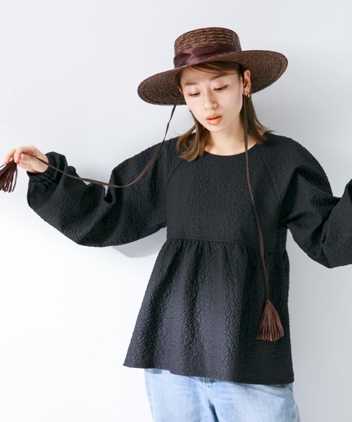 URBAN RESEARCH Sonny Label（アーバンリサーチサニーレーベル）の「ふくれジャガードペプラムブラウス（シャツ/ブラウス・レディース・ブラック/オフホワイト/ベージュ・FREE）」の18枚目の写真