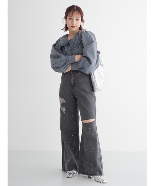 セール】clash bijou denim pants（デニムパンツ）｜jumelle