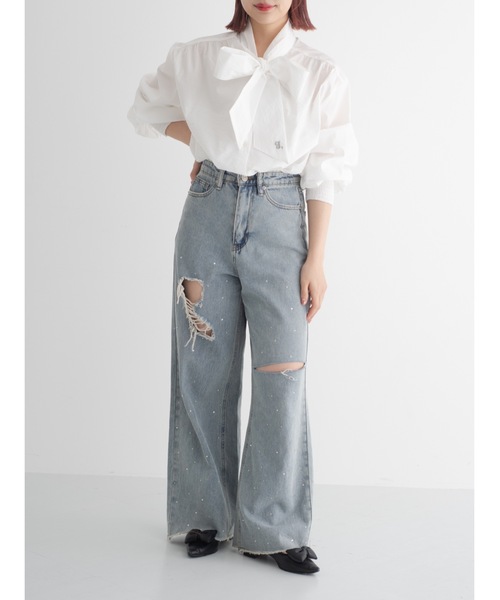 jumelle（ジュメロ）の「clash bijou denim pants（デニムパンツ