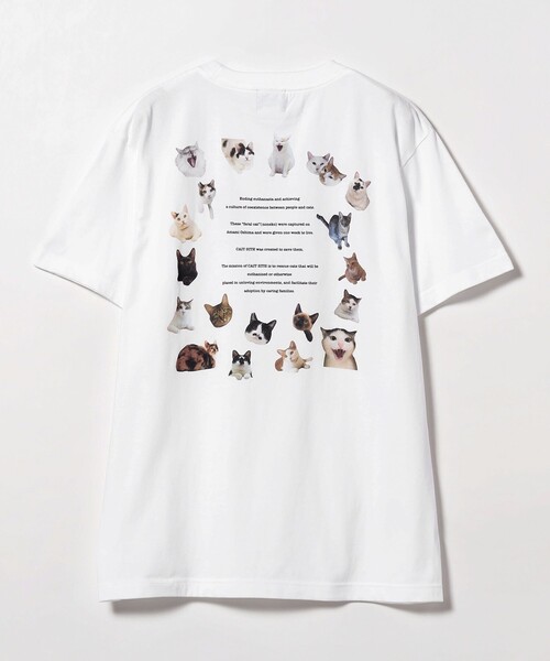【Qちゃん】mmts unoa / コラボ　シャツ　ネコ mmts（マミタス）の「〈UNISEX〉CAIT SITH / 保護猫Tシャツ（Tシャツ