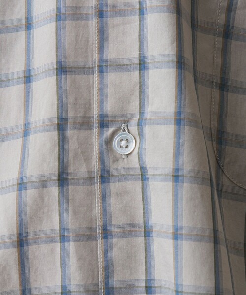 Steven Alan(スティーブンアラン)の「<Steven Alan> コットン/シルク/リネン チェック レギュラーカラー シャツ -A-LINE LOOSE CASUAL(シャツ/ブラウス・メンズ・ライトグレー/ベージュ・S/M/L/XL)」の16枚目の写真