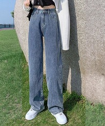 ストレートデニムパンツ ハイウエスト美脚