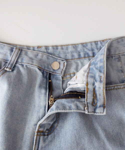 Miniministore(ミニミニストア)の「ストレートデニムパンツ ハイウエスト美脚(デニムパンツ・レディース・サックスブルー/インディゴブルー・L/S/XL/M)」の20枚目の写真