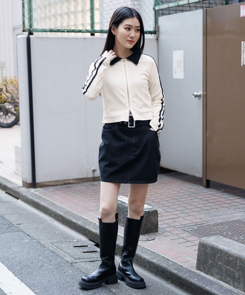 3.3 Field Trip (3.3フィールドトリップ)の「3.3 Field Trip/ラインZIP 2100061(Tシャツ/カットソー・レディース・ブラック/アイボリー・FREE)」の3枚目の写真