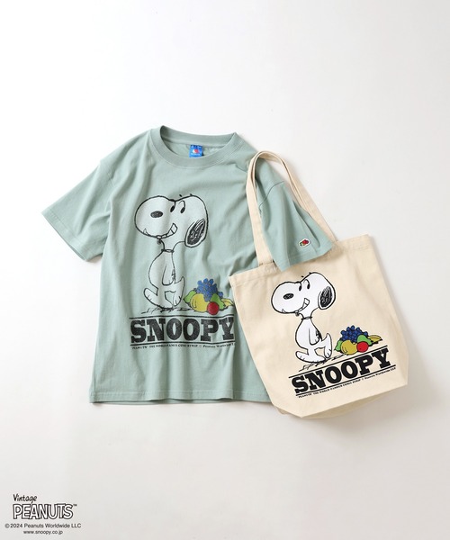 FRUIT OF THE LOOM(フルーツオブザルーム)の「FRUIT OF THE LOOM/フルーツオブザルーム FTL×PEANUTS 表ピーチ起毛T-a(Tシャツ/カットソー・メンズ・アイボリー/サックスブルー・L/M/S)」の1枚目の写真