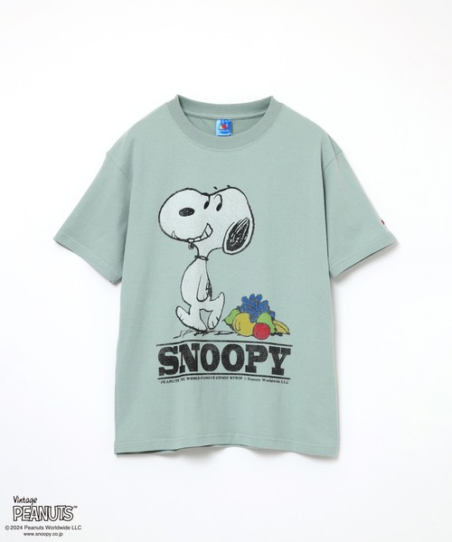 FRUIT OF THE LOOM(フルーツオブザルーム)の「FRUIT OF THE LOOM/フルーツオブザルーム FTL×PEANUTS 表ピーチ起毛T-a(Tシャツ/カットソー・メンズ・アイボリー/サックスブルー・L/M/S)」の7枚目の写真