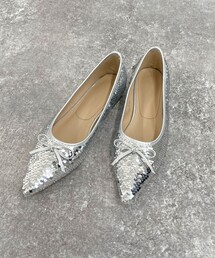 fredy emue | スパンコールポイントトゥフラットシューズ(バレエシューズ)